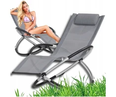 Leco Patogi aliuminio sulankstoma KEDE KĖDĖ Garden Beach Rocking Rocker Šviesiai pilka