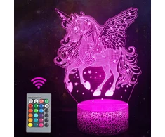 LED 3D vienaragis naktinė lempa mergaitėms Pultas