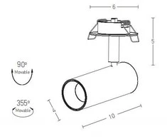 Bikuvalt 7W LED įleidžiamas šviestuvas, juodas, 3000K, 180017
