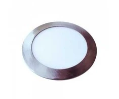 Bikuvalt 18W LED įmontuojama panelė V-TAC Slim, satino / nikelio spalvos, apvali, (4500K) natūraliai balta