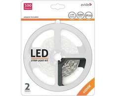 LED juostos komplektas AVIDE, IP20, RGB, 24W, 4000K ,960lm, komplekte adapteris iš 220V į 12V, 2m