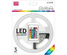 LED juosta Avide RGB 5050 su pultu IP20, 3 m