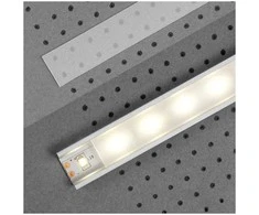 LED juostos profilio dangtelis E, matinis, 2m