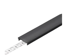 Bikuva.lt LED juostos profilio dangtelis F CLICK, juodas, 3m