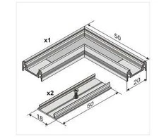 Bikuvalt LED juostos profilio SURFACE10 kampinis sujungimas L (baltai nudažytas)