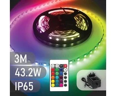 SpectorLight LED juostos rinkinys SPECTOR LIGHT, IP65, 43,2 W, RGB, valdoma pulteliu, 3 m, 60 LED/m