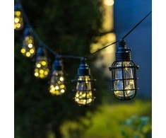 LED lauko girlianda su saulės baterija IP44 1xAA/1.2V Ni-MH 10vnt./šilta balta
