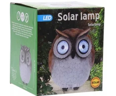 LED lauko šviestuvas - dekoracija PELĖDA, įkraunama saulės energija, 14x14,5x15x5cm