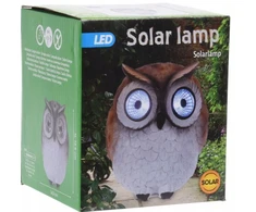 LED lauko šviestuvas - dekoracija PELĖDA, įkraunama saulės energija, 14x14,5x15x5cm
