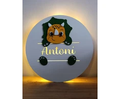 LED lempa 30 cm su pavadinimu PERSONALIZUOTAS DINOZAURAS