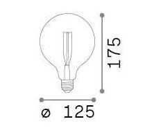 8W LED lemputė, E27, skaidri, 2700K, 342863