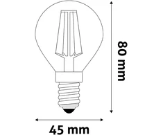 LED lemputė AVIDE, E14, G45, 4W (=40W), 3000K, 220-240V, 470 lm, 360°