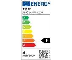 LED lemputė AVIDE, E14, JD, 4W (=39W), 4000K, 220-240V, 450 lm, 360°