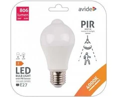 LED lemputė Avide 8.8W A60 E27 4K PIR sensor