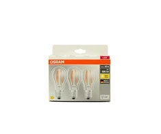 LED lemputės OSRAM FILAMENT BASE CLASSIC, E27, A60, 2700 K, 7 W, 806 lm, non-dim, 3 vnt