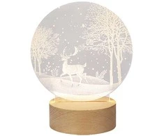 LED naktinis šviestuvas HENSKE 3D NIGHT LIGHT, 3D, šiltai geltona sp, 10x10x3,5cm