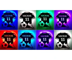 LED NIGHT LAMP Futbolo Pilot futbolo kamuolys su pavadinimo numeriu 3D marškinėliai