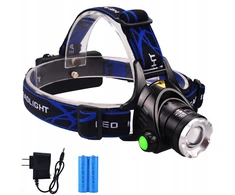 LED PRIEKINIS LEMPAS SU ZOOM BATERIJA 18650 REGULIUOJAMO KAMPO RINKINYS