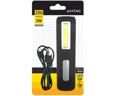 LED prožektorius ENTAC, IP20, 1W+3W, 250lm, pakraunamas USB, 15,5 x 4 x 2,5 cm