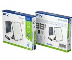 Saulės šviesos diodų prožektorius BRAVOS, 100W, 1000lm, 6400K, IP65, 120°, saulės baterija