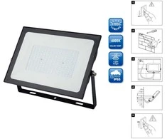 LED prožektorius SPECTOR LIGHT, IP65, 150 W, 12500 lm, juodos sp.