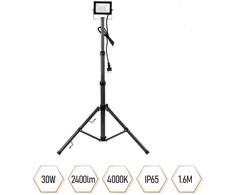LED prožektorius su stovu SPECTOR LIGHT Tripod, IP65, 30 W, 2400 lm, h1,6 m