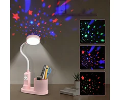 LED SKAITYMO STALINIS LAMPAS Mergaitėms, Vaikams, Rožinė naktinė lemputė