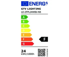 Lubinis šviestuvas 24W LED linijinis šviestuvas GTV ZEFIR PRO, baltas, 4000K, 60cm, IP44