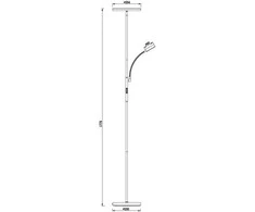 LED toršeras G.LUX,1x18W+1x5W,3000K-5000K,1600lm, juodos sp., su pultu (elementai neįeina)
