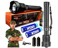LED žibintuvėlio BATERIJA Karinis labai GALINGAS ZOOM reflektorius PROFESSIONAL