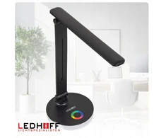 Ledhoff Lampka LED biurkowa szkolna na biurko 3 barwy Juoda nocna RGB regulowana