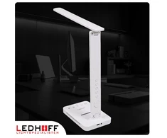 Ledhoff Stalinė lempa LED su wyświetlaczem Žadintuvas Įkroviklis do telefonu NOCNA 8w1
