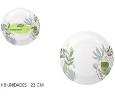 Lėkštės vienkartinės BIO kompostuojamos D23 cm 8 vnt Algon BA01054076235