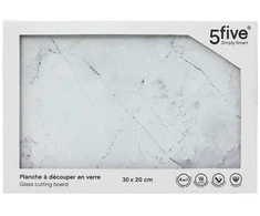 5five Simply Smart Lentelė pjaustymo 30x20x0,4 cm stiklinė, baltos spalvos 5Five 189851