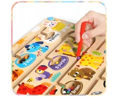 LENTO MOKYMASIS SKAIČIAVIMAS IR SPALVOS MEDINIS MAGNETINIS LABIRINTAS MONTESSORI