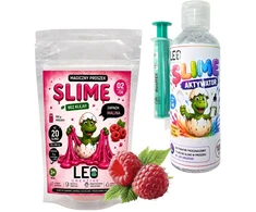Leo Creative SLIME SET kvapioji avietė be klijų, „pasidaryk pats“ pudra 20 gleivių + aktyvatorius