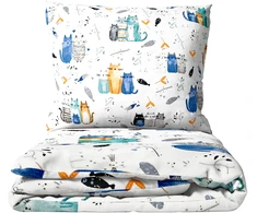 Letto Patalynė 100x160 + 40x60 DZIECIĘCA DO ŁÓŻECZKA BAWEŁNIANA 160x100 KOTY