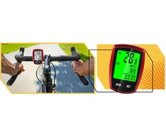 Lewer Dviračio kompiuteris WATERPROOF termometras naktinis režimas SPEEDOMETER LCD PRO