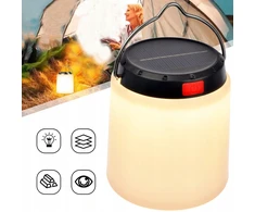 Liderhoff MINI TURISTINĖ LEMPA KEMPINGAS Baltas SAULĖS LED LED ĮKRAKOMAMAS