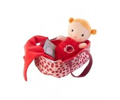 „Lilliputiens Baby in Basket“ su „Aghate“ drabužiais ir antklode