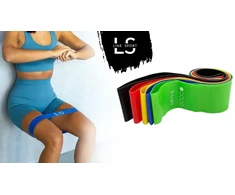 Line Sport Pasipriešinimo gumos, 5 vnt. jėgos juostų rinkinys treniruotėms, fitnesui ir reabilitacijai 30 cm x 50 mm, įvairių spalvų