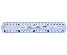 Linijka dvipusė 20 cm, przezroczysta, Maped