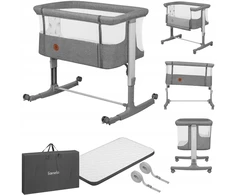 Lionelo Aurora 3in1 Pilkas Graphite 3in1 - sūpynės, lovos sūpynės ir atskirai stovinčios sūpynės