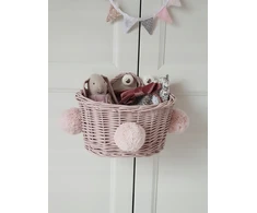Little Dreams KOSZYK WIKLINOWY ŚCIENNY MAŁY WISZĄCY BRUDNY RÓŻ