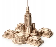 Dėlionė Little Story Medinis 3D galvosūkis Varšuvos kultūros ir mokslo architektūros rūmų modelis