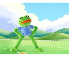 Liūdna varlė pliušinis žaislas 45 cm Pepe the Frog Meme juokingas