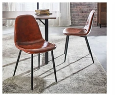 Livarno Home Loft pramoninės minkštos eko odos kėdės, 2 vnt. Ruda