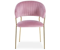 Livio Meble MADINGA GLAMOUR FLORI STILIUS VALGOMO KĖDĖ, ROŽINĖ VELIŪRA, AUKSO