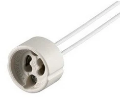Lizdas su 15 cm laidu, GU10, D22mm, baltos sp., keramikinis