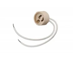 Lizdas su 15 cm laidu, GU10, D22mm, baltos sp., keramikinis